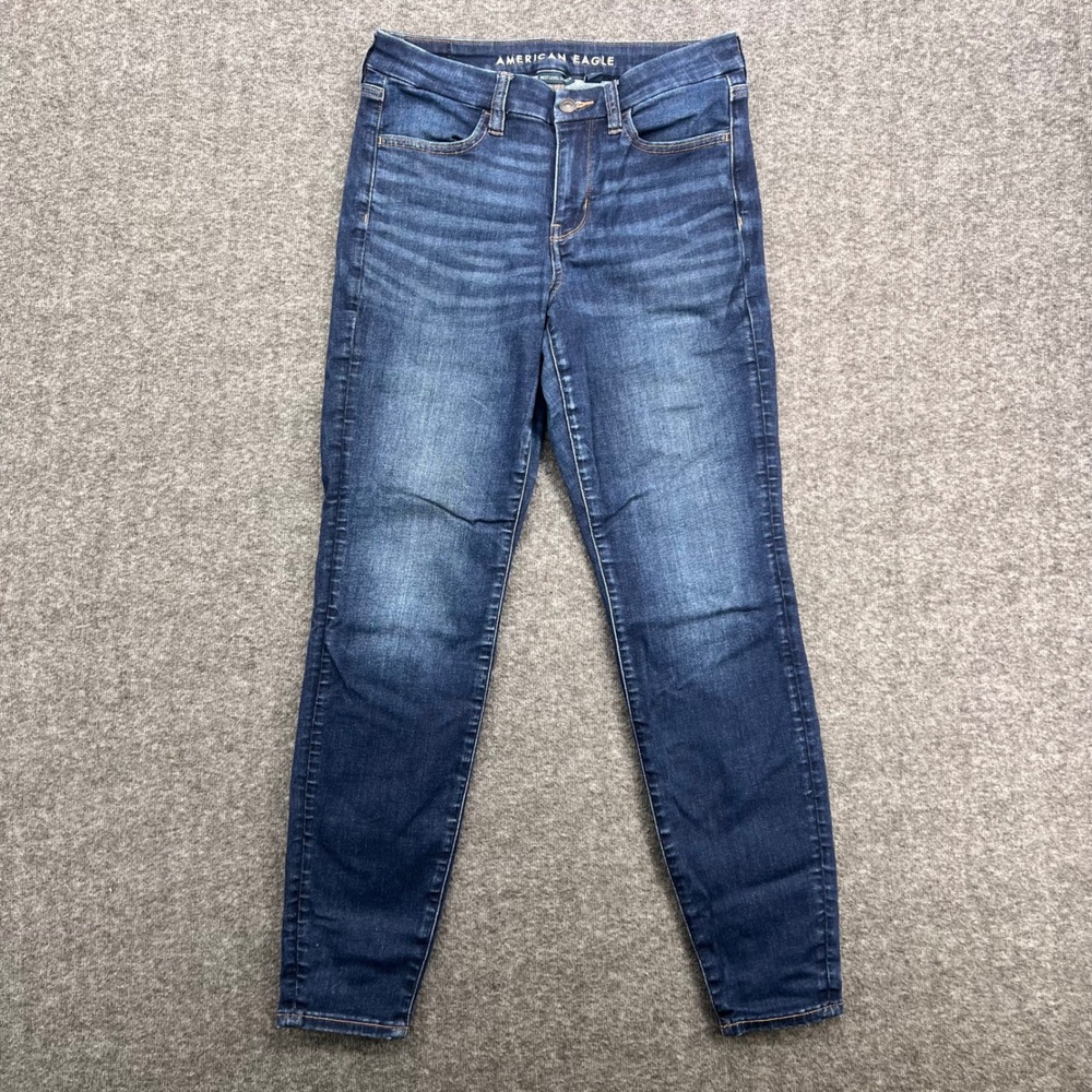 American Eagle‎ Curvy High-Rise Jegging Dark Wash Blue Next Level Stretch Size 4